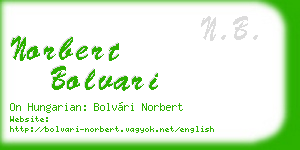 norbert bolvari business card