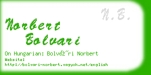 norbert bolvari business card
